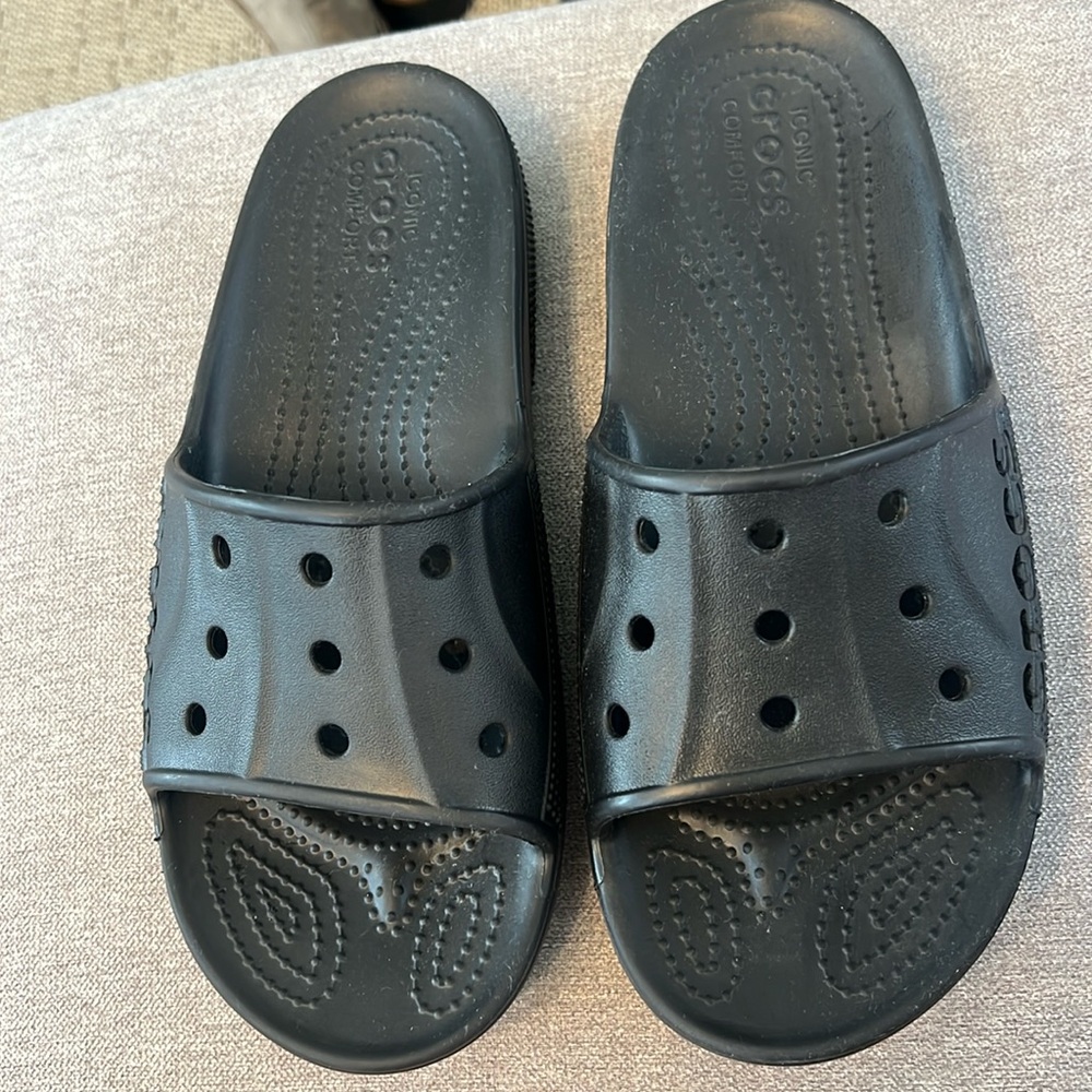 CROCS black slip on sandals